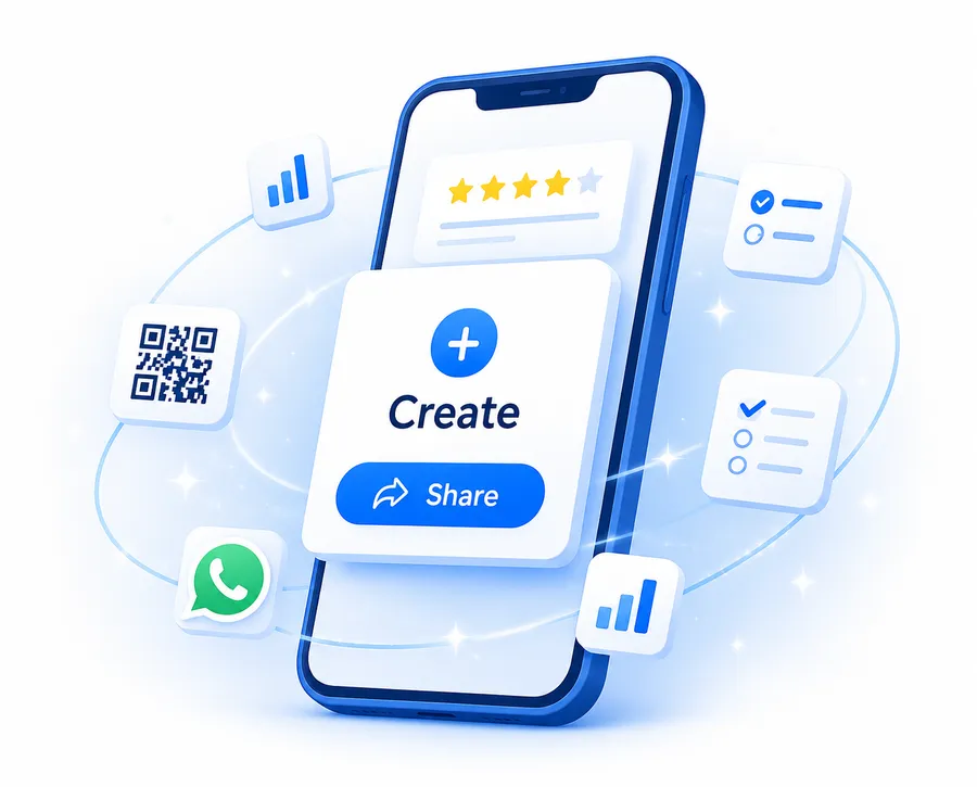 Build and share surveys from the mobile app